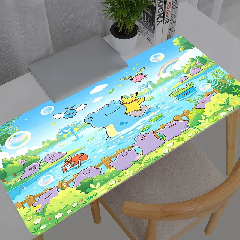 Gaming Accessories For Gaming Setup - マウスパッドポケモンピカチュウアニメ耐久性のある大型 XXL PC デスクマットゲーマーオフィスカーペットキーボードテーブルゲームアクセサリーマウスパッド