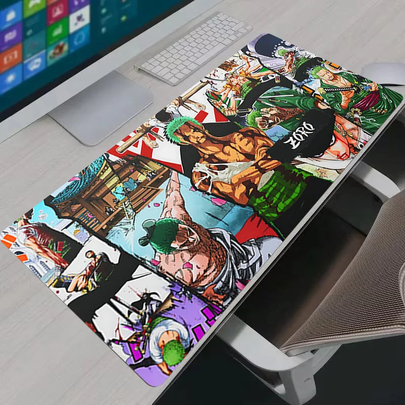 Gaming Accessories For Setup - マウスパッド PC ゲーマーアニメデスクマットノンスリップラバーラップトップワンピースゾロプレイマットオフィスコンピュータアクセサリーゲームマウスパッド