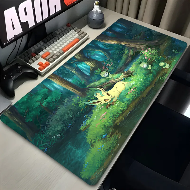 Gaming Accessories For Gaming Setup - マウスパッド ゲーマー P-ポケモン リーフィオン 大型ゲーミングアクセサリー キーボード