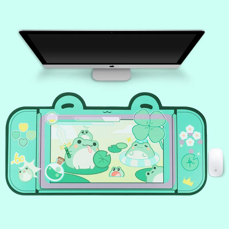 Gaming Accessories Cute - 特大のゲームマット,パステルカラーのパステルパッド,カエル,緑,xxl,滑り止め,デスクトップおよびラップトップ用アクセサリー