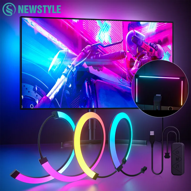 Gaming Accessories Bedroom - RGB ゲーミングライト ストリップ モニター バックライト LED