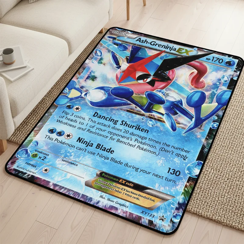 Gaming Accessories Kids - ポケモンアッシュ-グレンニンジャEXテラアニメラグかわいいゲームルーム装飾アートソフトカーペット子供ファンへのギフトソフト装飾ブランケット