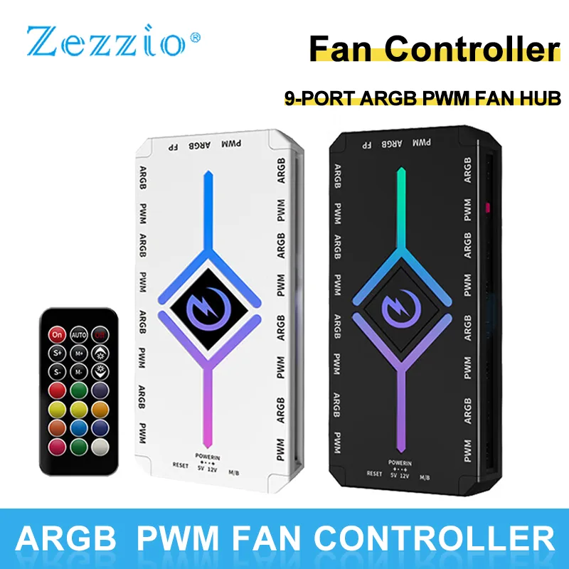 Fan Hub Rgb Controller - Zezzio Z-H8 9ポート ARGB＆PWM ハブ 5V