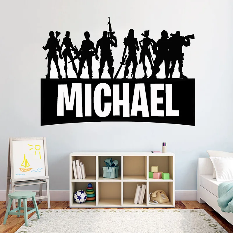 Gaming Accessories Bedroom - ゲームパーソナル名前壁の装飾デカールビデオゲームのウォールステッカーカスタマイズされた子供のための寝室ビニールの壁の装飾壁画 G922