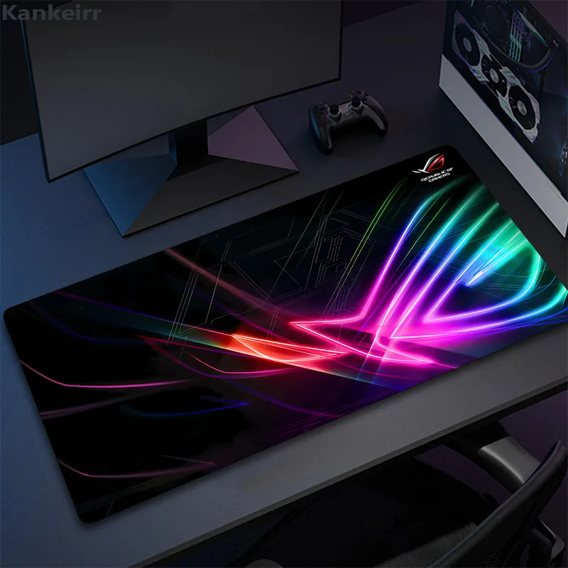 Gaming Accessories Asus - Asus Rog 黒マウスパッドアニメマウスマットゲームコンピュータデスクマットマウスカーペット Pc アクセサリーゲーマーマウスパッドスピードゴムマット