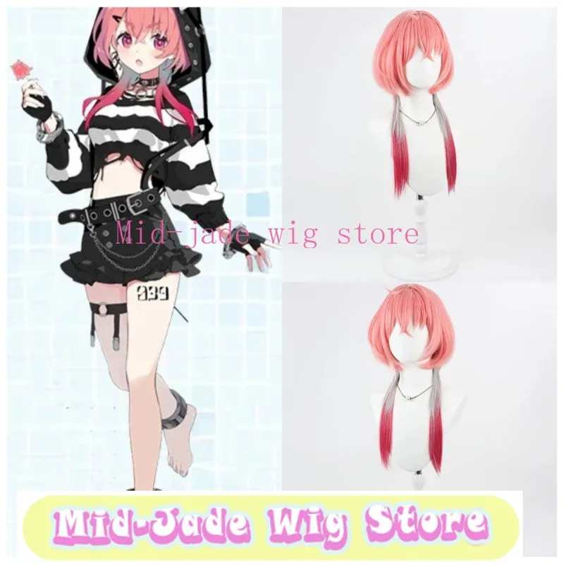 Gaming Accessories Store - 佐々木サクコスプレウィッグ刑務所制服風三色クラゲカット頭皮トップ（ゲーミングストリーマー向け）