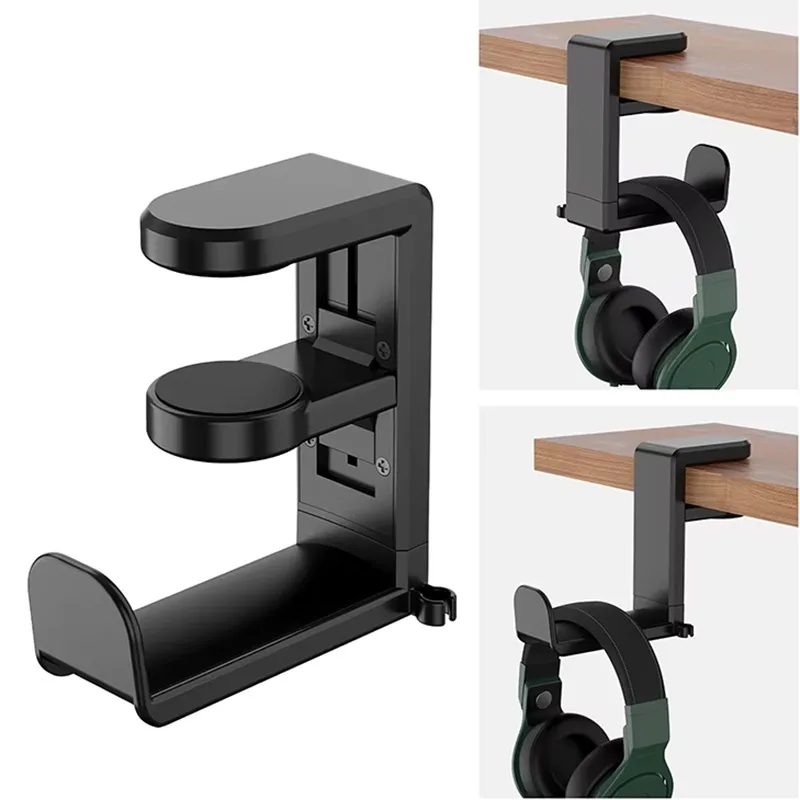 Gaming Accessories For Setup - ユニバーサルゲーミングヘッドフォンスタンドヘッドセットフックホルダー収納ホルダー調整可能な360度回転付き ° 回転式イヤホンクリップ（ボーズ、ソニー用）