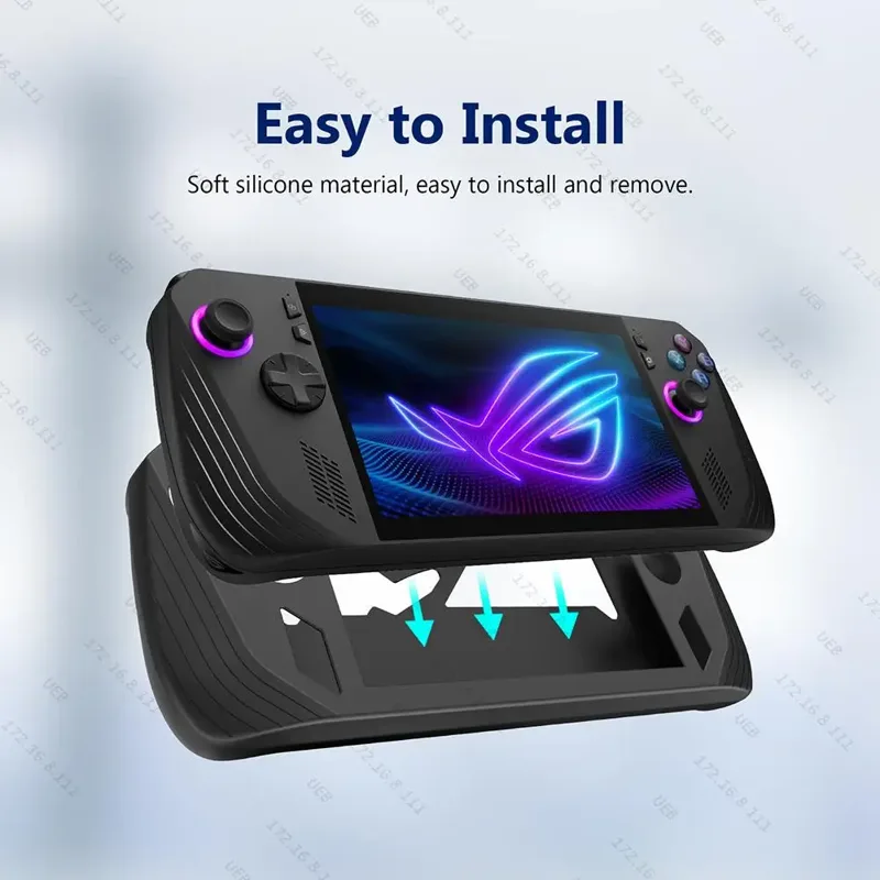 Gaming Accessories Asus - シリコン保護カバー 耐衝撃プロテクタースリーブ アンチスクラッチ ストラップ付き Asus ROG