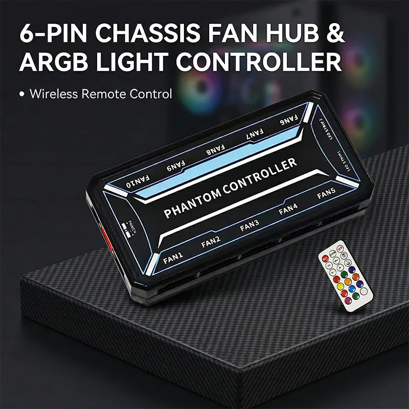 Fan Hub Rgb Controller - SysCooling ARGB PWM ファンコントロールハブ小型 6 ピンケースファンスプリッターマザーボード同期アドレス指定可能な