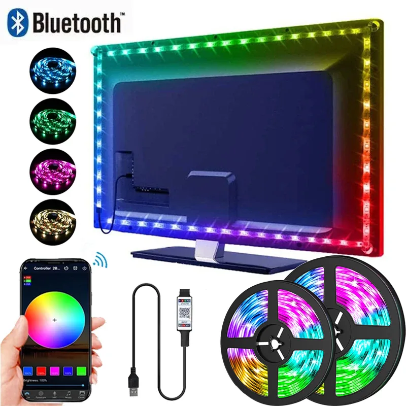 Gaming Accessories Bedroom - RGB 5050 LEDストリップライト アプリ制御 テレビバックライト フレキシブルリボンテープ