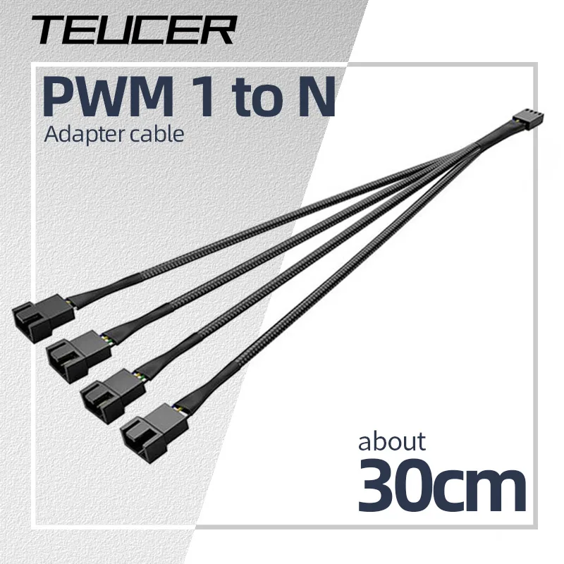 Fan Hub Rgb Controller - Teucer 12V/4Pin PWM ブラック/ホワイト アダプタ ケーブル
