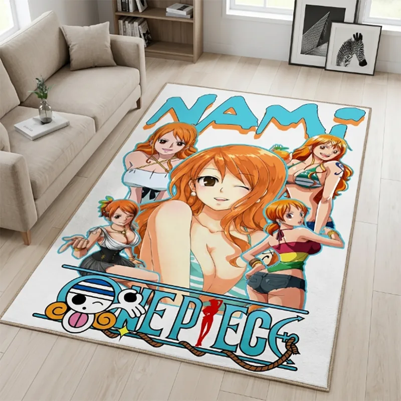 Gaming Accessories Bedroom - ワンピース ナミ アニメ ラグ、ナミキャラクタープリントカーペット、寝室、ゲームルーム、家の装飾用滑り止めフロアマット