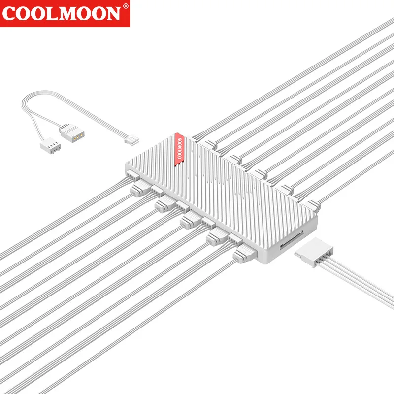 Fan Hub Rgb Controller - COOLMOON マザーボード 5V 3Pin PWM デュアルチャンネル