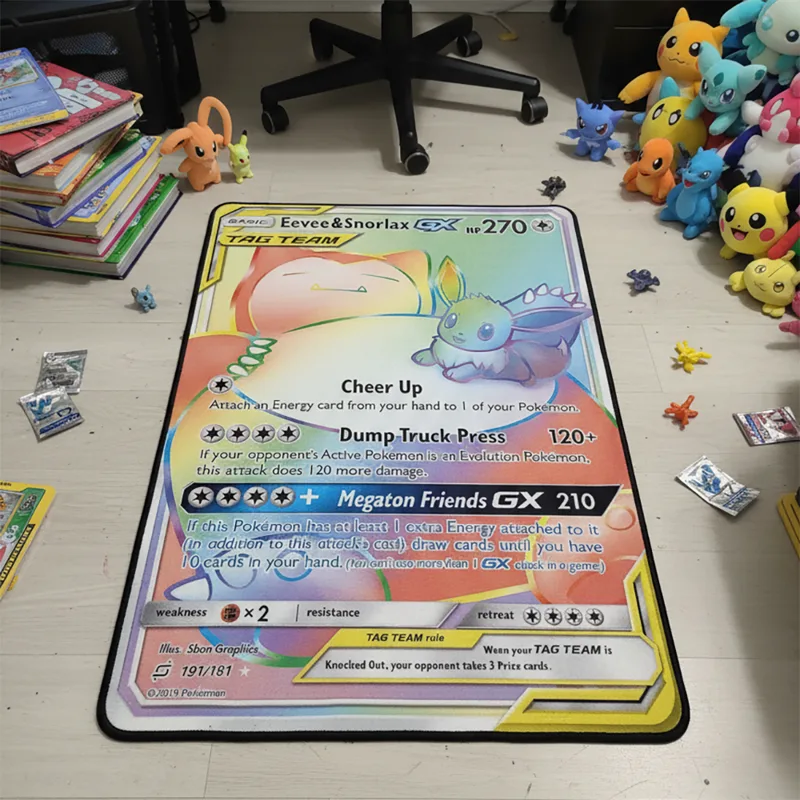 Gaming Accessories Kids - アニメポケモンカード イーブイ＆スノラックス ラグ フロアラグ 子供部屋 ゲーム装飾