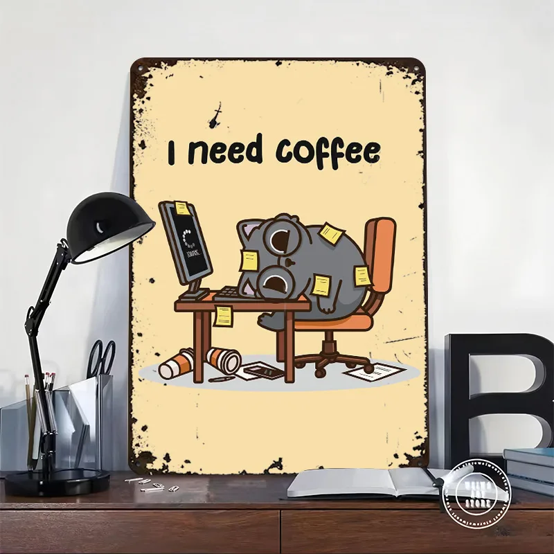 I Need Coffee 3D テクスチャメタルポスター  - Gaming Accessories Needed のレビューと価格