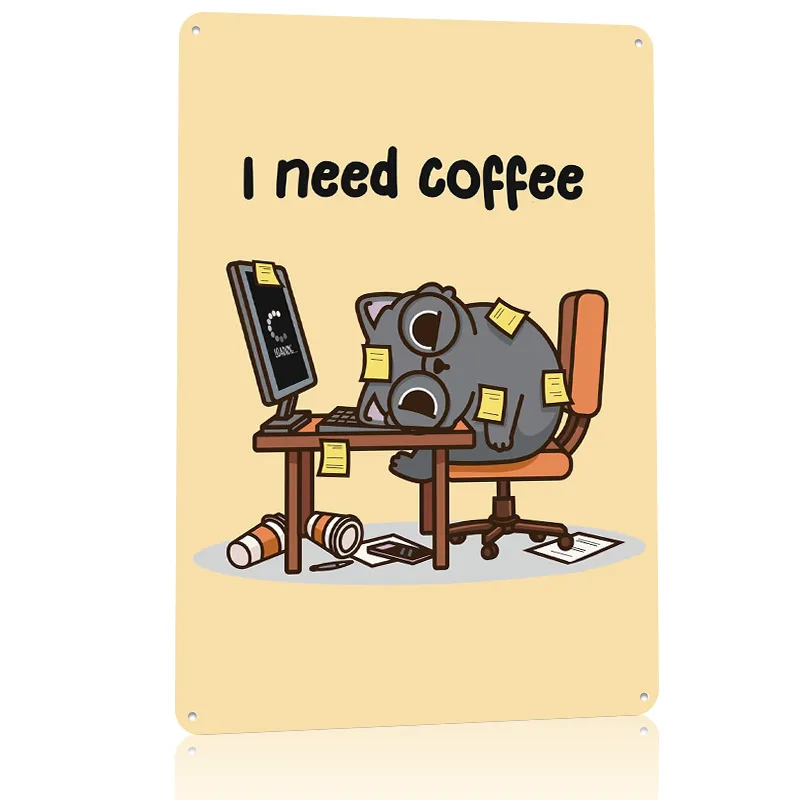 I Need Coffee 3D テクスチャメタルポスター  - Gaming Accessories Needed のレビューと価格
