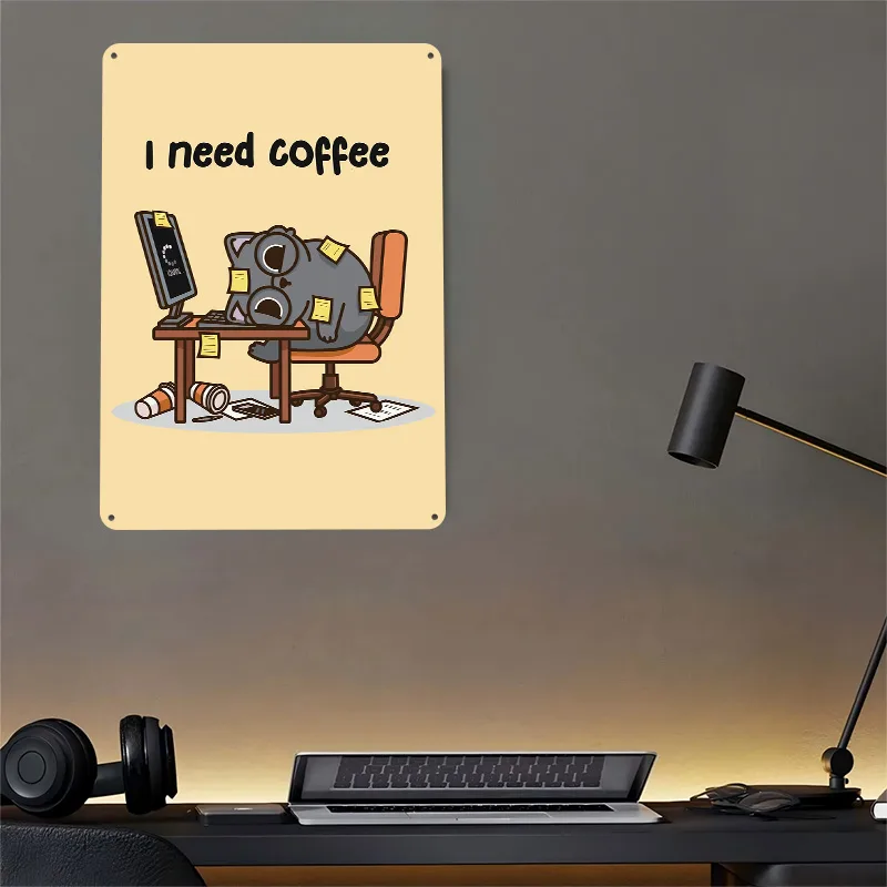 I Need Coffee 3D テクスチャメタルポスター  - Gaming Accessories Needed のレビューと価格