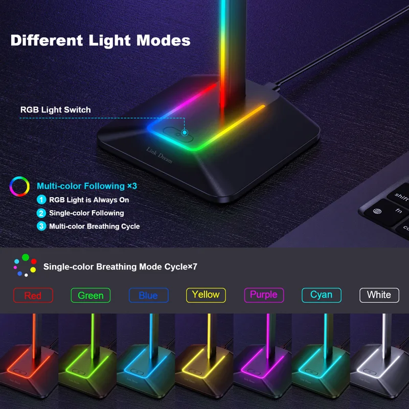 新しい Bee Z8 RGB ヘッドフォンスタンドホルダー  - Gaming Accessories For Setup のレビューと価格