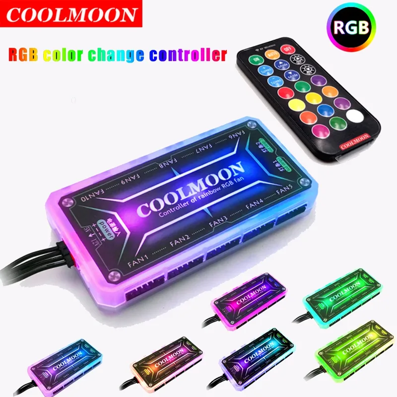 Coolmoon-インテリジェントリモコン,PCケース,ar - Fan Hub Rgb Controller のレビューと価格