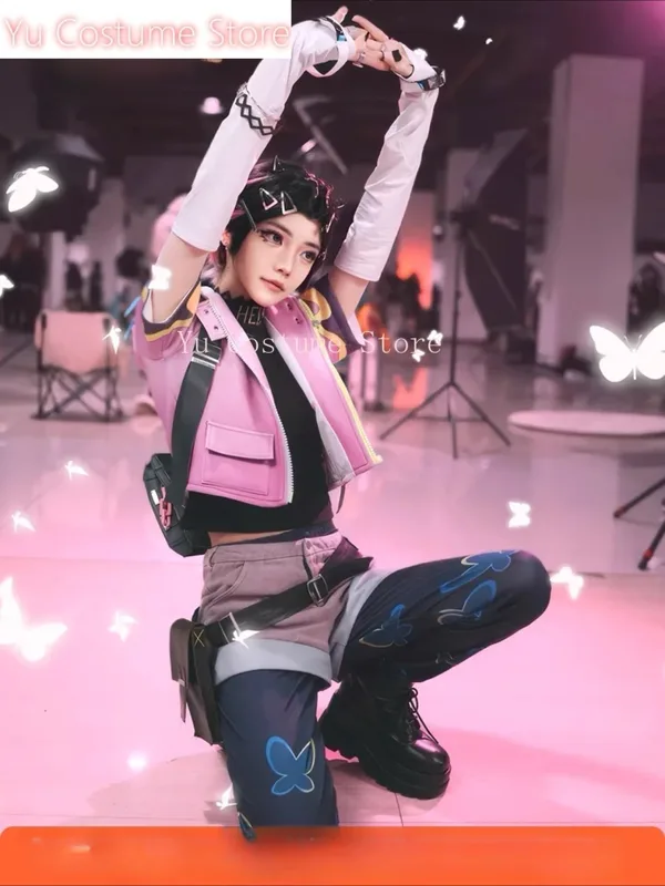 クローブコスプレ衣装紫ゲームスーツフルセット女性新しいエージ - Gaming Accessories Store のレビューと価格