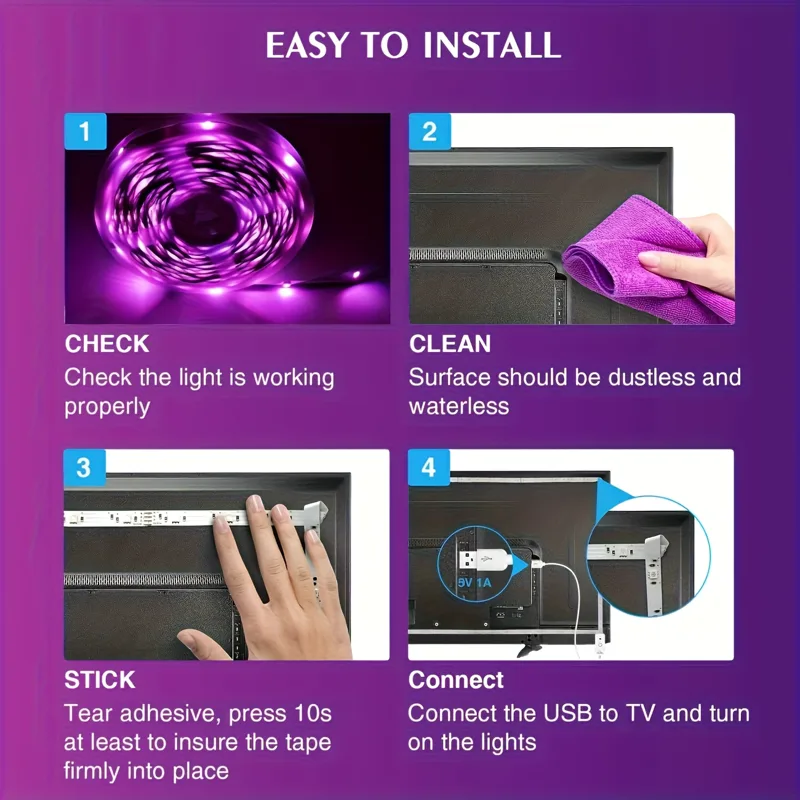 Bluetooth対応スマートRGB LEDストリップライト - Gaming Accessories Bedroom のレビューと価格