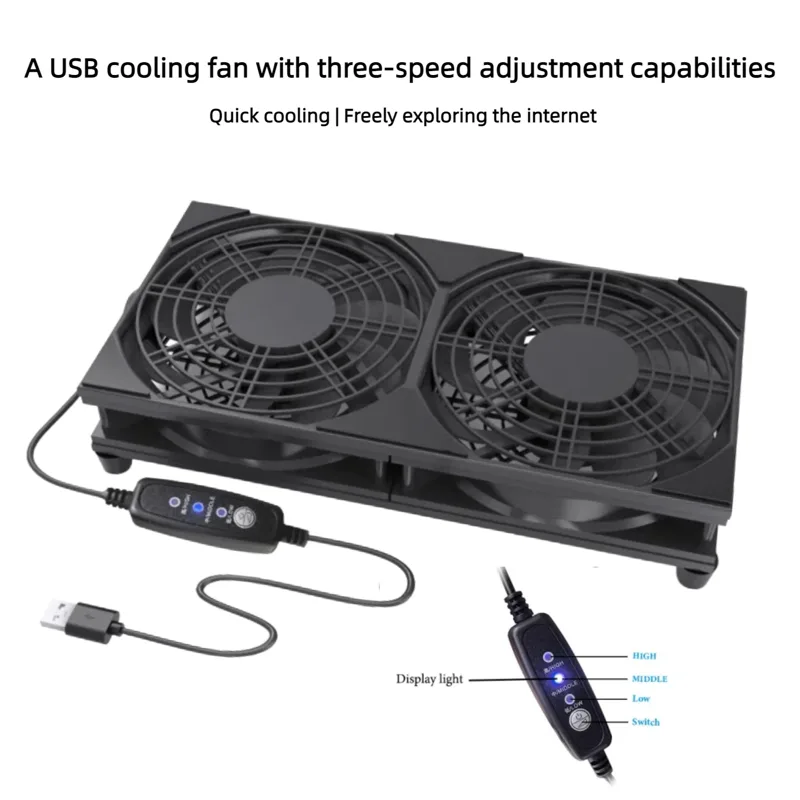 デュアルUSB冷却ファン（3段階速度調整付き） |   ルー - Fan Hub Rgb Controller のレビューと価格