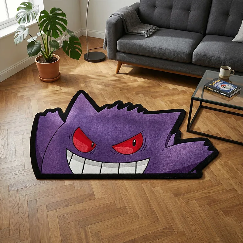 ポケモンゲンガーラグかわいいパープルゴースト漫画フロアマット - Gaming Accessories Bedroom のレビューと価格