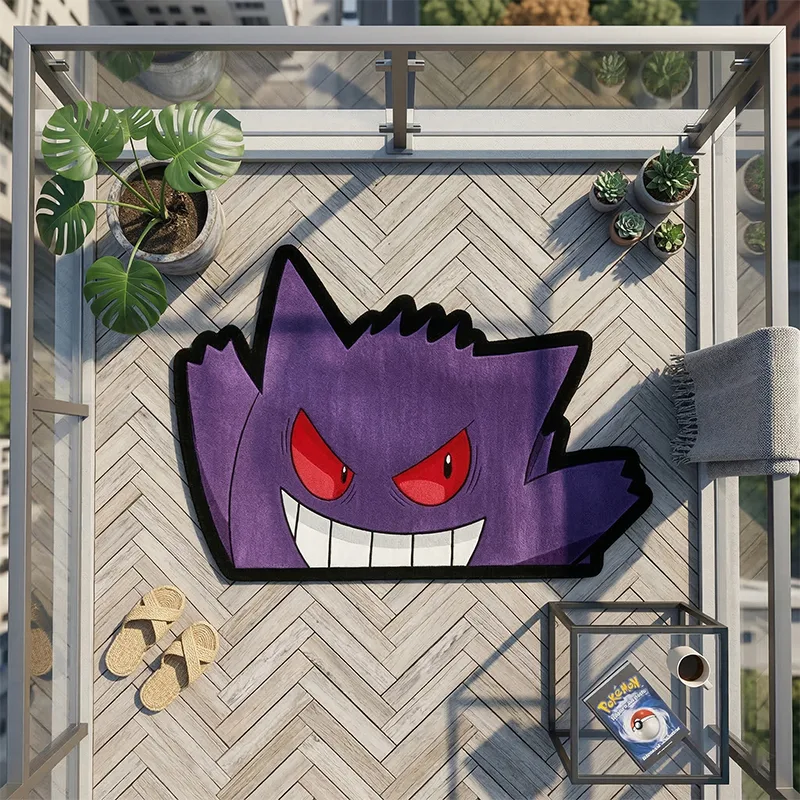 ポケモンゲンガーラグかわいいパープルゴースト漫画フロアマット - Gaming Accessories Bedroom のレビューと価格