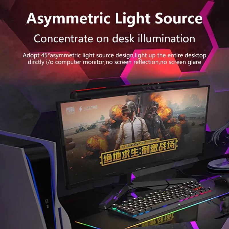 USB 無段階調光スクリーン吊り下げライト曲面スクリーンモニ - Gaming Accessories Bedroom のレビューと価格