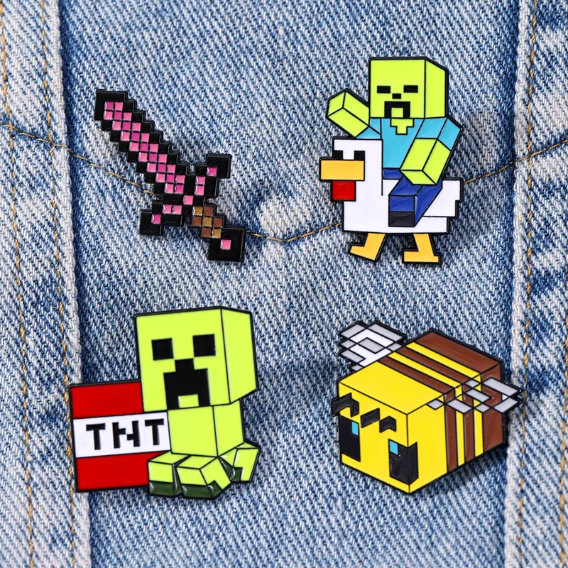 4個入りのかわいいベビーゾンビチキンジョッキー＆ピクセルビー - Gaming Accessories Cute のレビューと価格