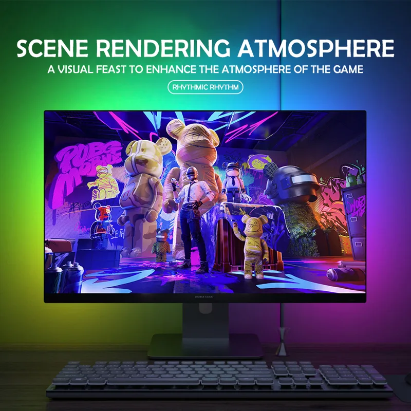 RGB ゲーミングライト ストリップ モニター バックライト - Gaming Accessories Bedroom のレビューと価格