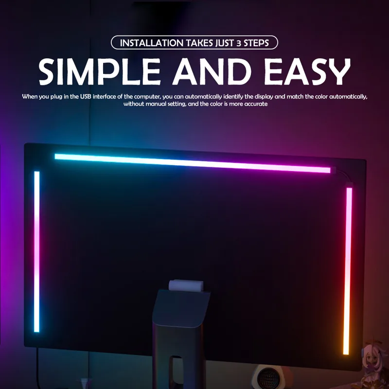RGB ゲーミングライト ストリップ モニター バックライト - Gaming Accessories Bedroom のレビューと価格
