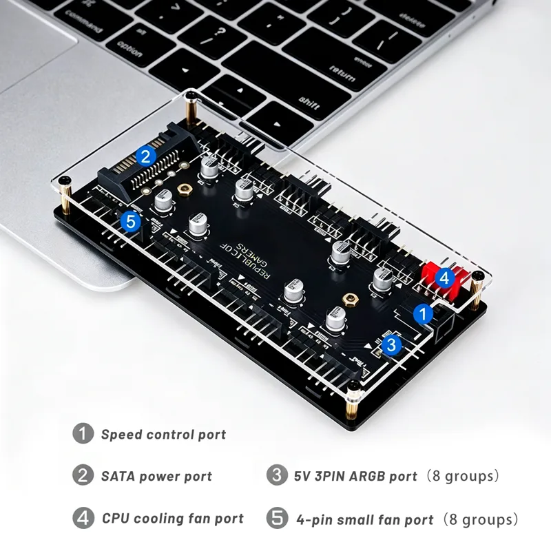 2-in-1 8ポート ARGB & PWM ファンハブ S - Fan Hub Rgb Controller のレビューと価格