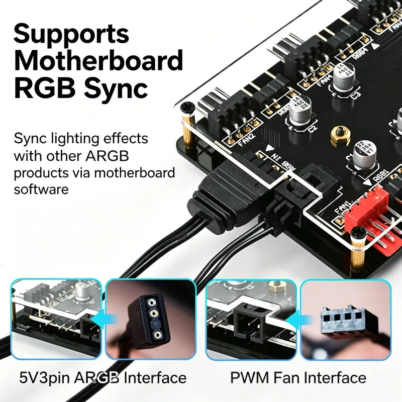 2-in-1 8ポート ARGB & PWM ファンハブ S - Fan Hub Rgb Controller のレビューと価格