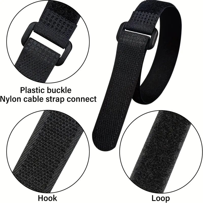 再利用可能なブラック Velcros ストラップ、ケーブル整 - Gaming Accessories Needed のレビューと価格