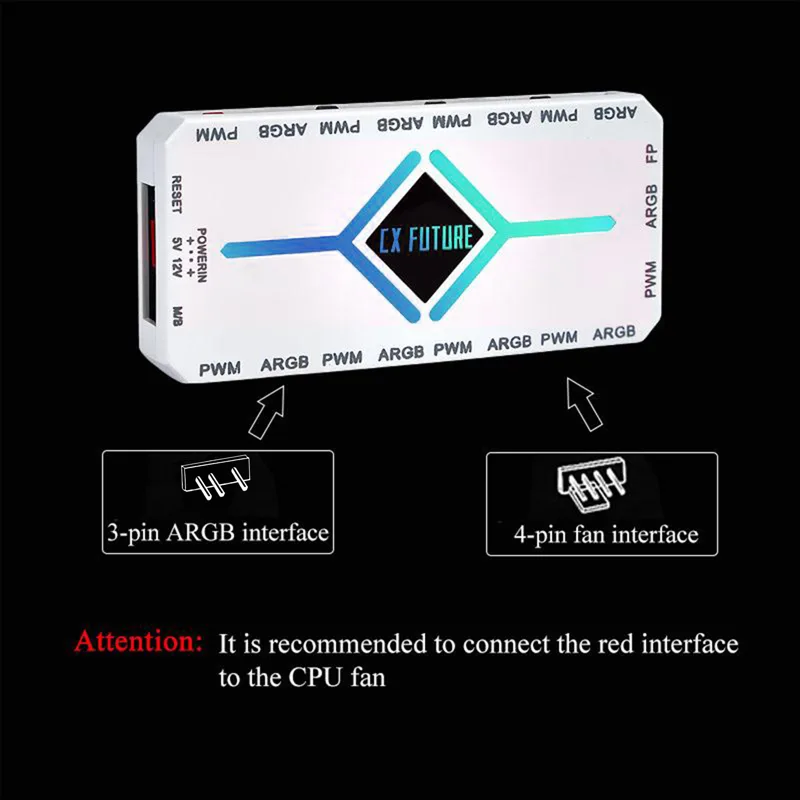 5V 3ピン ARGB & 12V 4ピン PWM ファンハ - Fan Hub Rgb Controller のレビューと価格