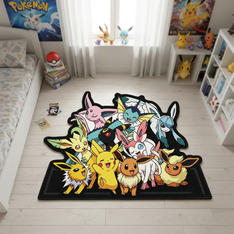漫画ポケモンマットイーブイ進化ラグアニメカーペットかわいいピ - Gaming Accessories Bedroom のレビューと価格