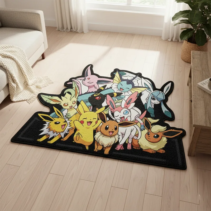 漫画ポケモンマットイーブイ進化ラグアニメカーペットかわいいピ - Gaming Accessories Bedroom のレビューと価格