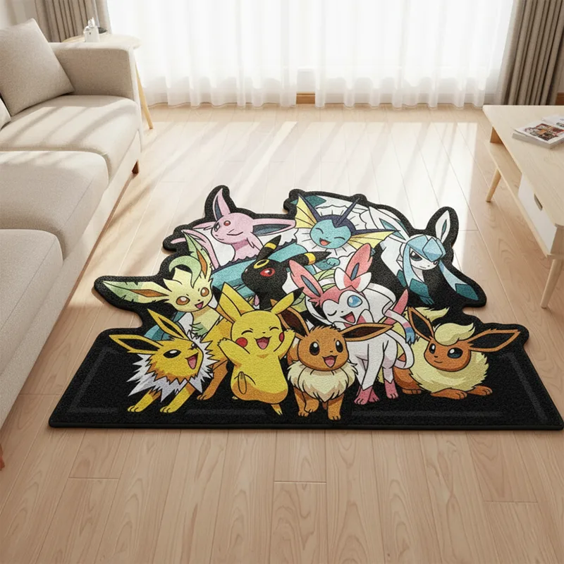 漫画ポケモンマットイーブイ進化ラグアニメカーペットかわいいピ - Gaming Accessories Bedroom のレビューと価格