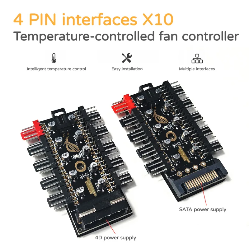 10ポート12V 4ピンPWMファンコントローラーハブ、SA - Fan Hub Rgb Controller のレビューと価格