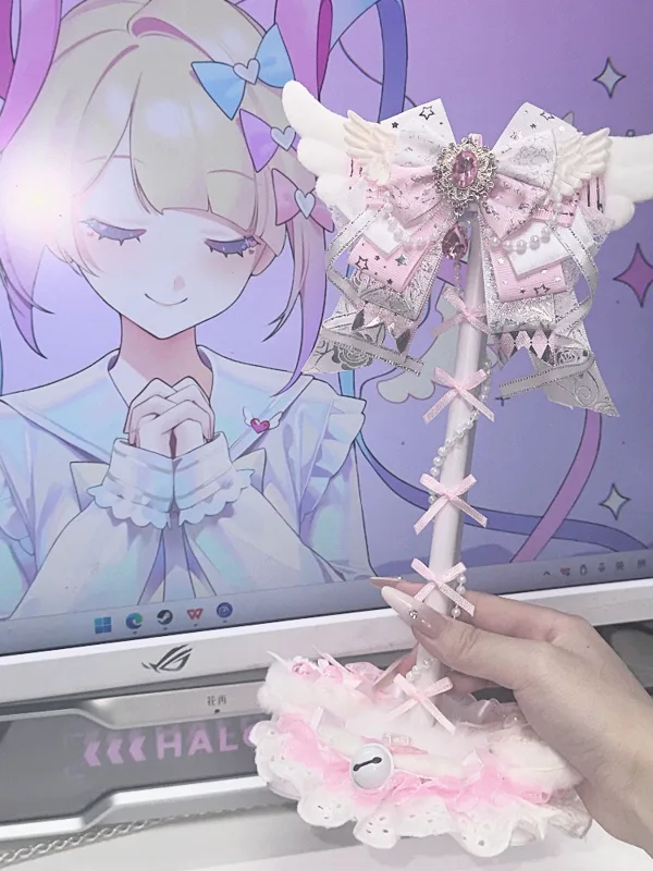 かわいいレースヘッドフォンスタンドピンクホワイトデスクトップ - Gaming Accessories Cute のレビューと価格