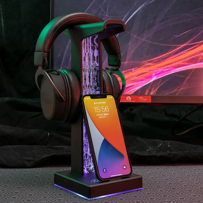 RGBゲーミングヘッドセットスタンド,デュアルUSBポート, - Gaming Accessories For Setup のレビューと価格
