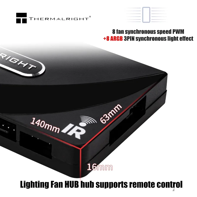 Thermalright 1 to 8 4ピンPWM + 3 - Fan Hub Rgb Controller のレビューと価格