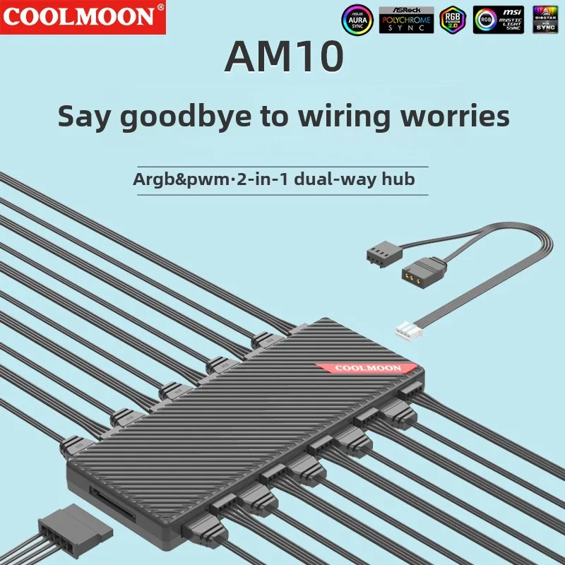 COOLMOON マザーボード 5V 3Pin PWM デュ - Fan Hub Rgb Controller のレビューと価格